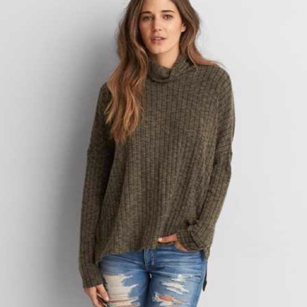 American Eagle Soft Hi-Low Turtleneck Sweater
